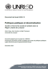 Politiques publiques et décentralisation : Soutien à l’économie sociale et solidaire dans la Région urbaine de Liverpool